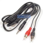 3m Stereo Mini Headphone 3.5 mm Jack Plug to TWIN 2 RCA PHONO Audio Cable Lead