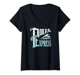 Womens The Polar Express Stacked V-Neck T-Shirt