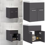 Vidaxl - Armoire d'évier avec lavabo intégré Gris Aggloméré - meuble lavabo avec vasque - meuble vasque avec vasques - Home & Living - Gris