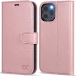 OCASE iPhone 12 Pro Max Case, PU Leather iPhone 12 Pro Max 5G Wallet Case [TPU Inner Shell][RFID Blocking][Kickstand][Card Holder] Flip Phone Cover Compatible For the 6.7 Inch iPhone 12 Pro Max-Pink