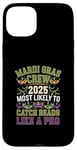 iPhone 15 Plus Mardi Gras Crew 2025 Most Likely To Catch Beads Like a Pro Case