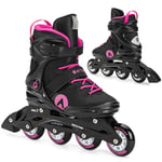 ATTABO Roller Fitness Cyclone Taille 40 EU Roues ABEC-7 PU 82A Couche Semi-Dure TPR Frein Confort Stabilité Ajustement Trois Niveaux Matériaux Durables Couleur Noir/Rose