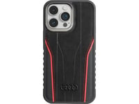 Audi Audi Genuine Leather Magsafe Iphone 15 Pro 6.1" Czarno-Czerwony/Black-Red Hardcase Au-Tpupcmip15p-R8/D3-Rd