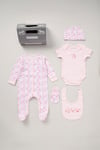 Rock A Bye Baby Girl Cotton 5-Piece Gift Set - Blush - Size 3-6M