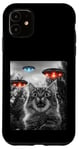 Coque pour iPhone 11 Maine Coon Cat Selfie avec Alien OVNI Homme, Femme, Enfant