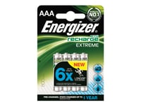 Energizer Accu Recharge Extreme - Batteri 4 X Aaa - (Uppladdningsbara) - 800 Mah