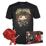 Funko Pop! & Tee: Stranger Things - Hunter Eddie with Guitar - Small - (S) - T-Shirt - Vêtements avec Une Figurine en Vinyle à Collectionner - Idée de Cadeau - Jouets et Top à Manches Courtes