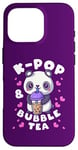 Coque pour iPhone 16 Pro Panda, K-Pop & Bubble Tea, Musique coréenne, Mignon et