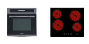 Four Cuisinière Cuisson Vitrocéramique Herdset Montage sans Cadre Noir Acier