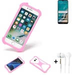 protective ring + earphones for Nokia G50 Silicone Case Bumper pink