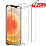 4Pcs Anti-Bränst Skyddsglas För Iphone 14 15 Plus 12 13 Mini Skärmskydd För Iphone 15 14 11 12 13 Pro Xr Xs Max For iPhone 12 Pro 4 Piece