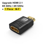 Male to Female 8K HDMI 2.1 Adapter Adaptateur HDMI 2.1 mâle vers femelle, 8K, convertisseur 8K 60Hz 4K 120Hz, 48Gbps, résistant, compatible PS5, PS4, HDTV, Roku, TV Stick, PC, 90, 270 ""Nipseyteko