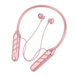 OLAF Écouteurs sans fil Bluetooth 5.3 Casque tour de cou Affichage de la puissance de jeu Casque HIFI Écouteurs TWS avec prise en charge du micro Carte SD-style rose C