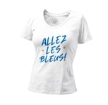 T-Shirt Femme Col V Allez Les Bleus ! Sport Foot France Team Football