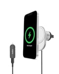 Belkin BoostCharge Pro Magnetic Wireless Car Charger with Qi2 15W, MagSafe-compatible magnetic car vent phone mount for iPhone 16, 15, 14, 13, 12 Series, 20W USB-C PSU and 1.5m cable included - Grey