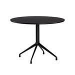 HAY - About a Table AAT20 - Black Base - Black Linoleum - Ø100xH73 cm - Matbord - Hee Welling - Svart - Metall/Trä/Syntetiskt