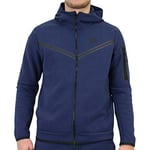 NIKE CU4489-410 M NSW TCH FLC HOODIE FZ WR Sweatshirt Men's Midnight Navy/Black 3XL-T