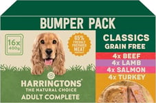 Harringtons Grain Free Adult Mixed Flavour Wet Dog Food Classics Pack - 16x400g