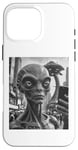 iPhone 16 Pro Max Funny Graphic Grey Alien Selfie Case