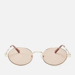 Le Specs Poseidon Deux Oval-Frame Gold-Tone Sunglasses