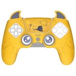 playvital Cute Demon Controller Silicone Case for ps5, Kawaii Controller Cover Gamepad Skin Protector for ps5 with Touch Pad Sticker & Thumb Grip Caps - Yellow