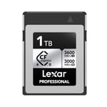 Lexar Professional CFexpress 4.0 Type B Silver Series 1TB, Carte Tybe B jusqu'à 3600MB/s en Lecture, 2600MB/s en écriture, Carte mémoire CF pour vidéo Brute 8K, DSLR, rétrograde avec caméra XQD