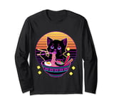 Anime Ramen Cat Retro Japanese Noodles Aesthetic Kawaii cat Long Sleeve T-Shirt