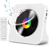 Lecteur CD de Bureau avec Bluetooth Lecteur CD Mural Haut-parleurs HiFi Intégrés Portables avec écran LED Audio Domestique Boombox Radio FM USB Type-c Lecteur de Musique MP3