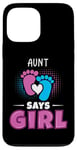 Coque pour iPhone 13 Pro Max Aunt Says Girl Tenue de révélation du sexe pour bébé