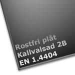 2mm Plåt 1.4404 2B+PVC 3000x1500