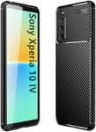 For Sony Xperia 10 IV Case Carbon Gel Cover Ultra Slim Shockproof