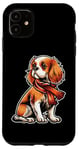 iPhone 11 Cavalier King Charles Spaniel Dog Scarf Pumpkin Thanksgiving Case