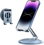 Support Téléphone Bureau, Porte Smartphone Réglable Pliable En Aluminium, Potation À 360°, Compatible Avec Iphone, Samsung Galaxy, Ipad Mini, Tablette (4-9"") (Bleu)[Sma072591]