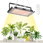 FANHAO 200W Lampe Plantes Spectre Complet avec des Télécommandées pour les Plantes d’intérieur, Minuterie 4/8/12H, 4Niveaux Dimmable, 3 modes d'interrupteur pour les plantes d'intérieur