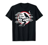 Silhouette Wildlife Bird Japanese Moon Bonsai Tree Raven T-Shirt