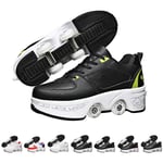 NNZZY Patins À roulettes Déformation Patins, Roller Shoes Adulte Chaussure Roller Fille Roller Skate Shoes Casual Quatre Roues Deform Wheels Skates Roller Shoes