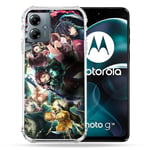 Cokitec Coque Renforcée pour Motorola G14 4G Manga Demon Slayer Groupe