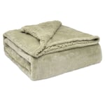 Sherpa Canape Couverture Polaire 180x240cm, Épaisse Warm Plaid Blanket Taupe - Briebe