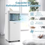 COSTWAY Climatiseur 7000BTU 2,1kW R290 Classe A 4 en 1 Mode Veille 15?Refroidisseur Déshumidificateur Ventilateur 2 Vitesses Blanc