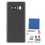 Verre De Panneau Arri&egrave;Re Arri&egrave;Re De T&eacute;L&eacute;Phone Avec Objectif De Cam&eacute;Ra Pr&eacute;-Install&eacute; Porte De Couverture Arri&egrave;Re De T&eacute;L&eacute;Phone Pour Samsung Galaxy Note 8 Sm N950 Noir