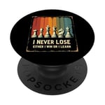 Chess Board I Never Lose Either I Win Or Learn Chess Coach PopSockets Adhesive PopGrip