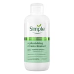 Simple Replenishing Cream Cleanser Face Cleanser Suitable for even the Most Sensitive Skin with 11% Ceramide Boosters and Hyaluronic Acid 230 ml