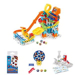 Marble Rush - Racing Set Electronic M200E + Pack Marblebilles x 10 + Expansion Kit Fusée Sons et lumières + Expansion Kit Grande Roue motorisée