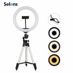 Selens 26cm LED Ring Light Dim Video Live Studio Lighting With Mini Tripod Stand