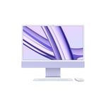 iMac 24-tommer Apple M3 med 8‑kjerners CPU, 10‑kjerners GPU / 8 GB / 256 GB SSD / Magic Mouse / Magic Keyboard med Touch ID / Lilla