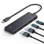 UGREEN 10Gbps USB C Hub, USB C Splitter with 2 USB C and 2 USB A Data Ports, USB C to USB Multiport Adaptor Compatible with MacBook Pro, MacBook Air, iPad Pro, iPad Mini 6 and iPhone 15, Plug and Play