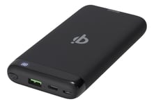 DELTACO power bank 10 000 mAh, Qi 10 W, USB-C PD, USB-A fast charging