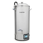 KLARSTEIN Mundschenk - Cuve de brassage, Cuve fermentation bière, MemoryBrew, Ecran LCD, Inox 304, Avec tamis et récipient à grains, Chauffage de 3000 W, 50 L - Argent