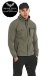 Brave Soul Men Multi Pocket Zipped Funnel Neck Light Weight Spring Jacket