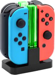 4 En 1 Chargeur Pour Compatible Avec Joy Con Pour Switch & Oled Model, Station De Charge Pour Pro Manettes